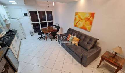 Flat com 1 dormitório para alugar, 76 m² por R$ 5.800/mês - Gonzaga - Santos/SP