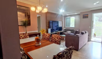Apartamento Mobiliado com Varanda Gourmet e Sala Ampliada à Venda no Parque Barueri – 3 Dorms (1 Suíte), 74m²