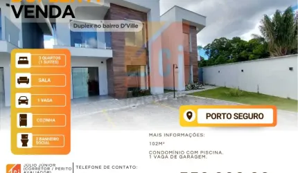 Duplex no bairro D’Ville, Porto Seguro/BA