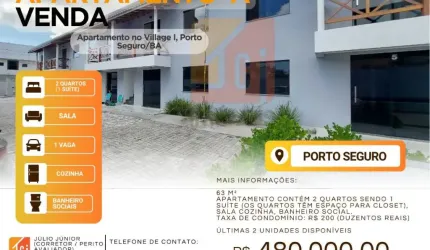 Apartamento no Village I, Porto Seguro/BA