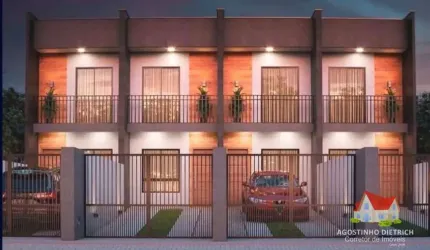 Sobrado Geminado C/02 Quartos C/Suite + Espaco aos Fundos + 02 Vagas de Garagem No Aventureiro!