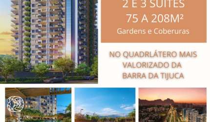 Maravilhoso apartamento no Quadrilátero mais valorizado da Barra da Tijuca. Com plantas de77m² 2  suítes com lavabo e varanda
