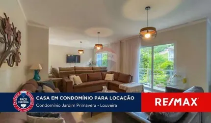 CASA EM CONDOMÍNIO FECHADO PARA LOCAÇÃO EM LOUVEIRA