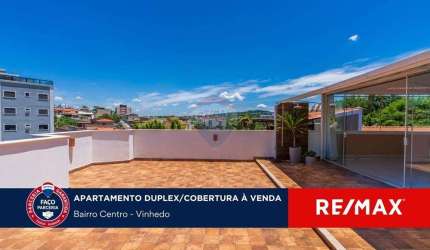 APARTAMENTO COBERTURA DUPLEX, COM 3 DORMITÓRIOS, SENDO 1 SUÍTE, ÀREA GOURMET E 2 GARAGENS COBERTAS, PARA VENDA EM VINHEDO - SP