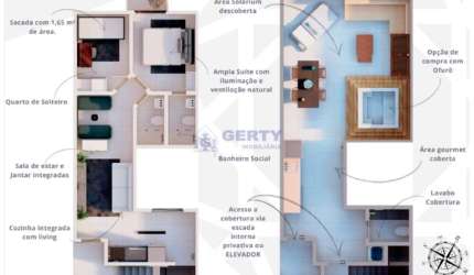 COBERTURA RESIDENCIAL PARA VENDA - 89,95 M²!! CAMPESTRE, SANTO ANDRÉ