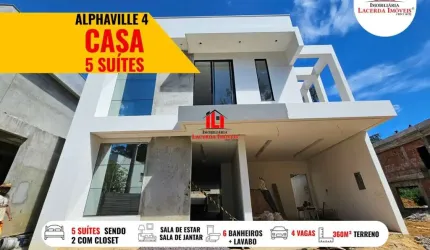 Casa em Condomínio para Venda em Manaus, Ponta Negra, 5 dormitórios, 5 suítes, 6 banheiros, 4 vagas