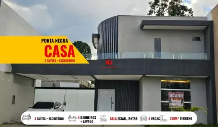 Casa em Condomínio para Venda em Manaus, Ponta Negra, 3 dormitórios, 3 suítes, 4 banheiros, 4 vagas