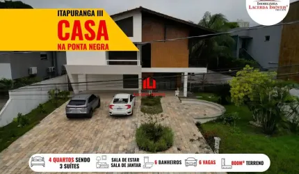 Casa em Condomínio para Venda em Manaus, Ponta Negra, 4 dormitórios, 3 suítes, 6 banheiros, 6 vagas