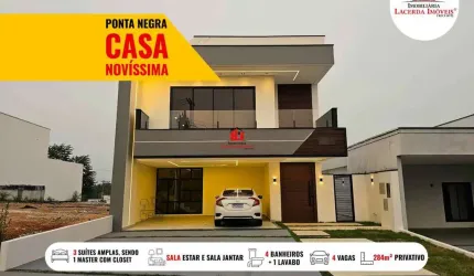 Casa em Condomínio para Venda em Manaus, Ponta Negra, 3 dormitórios, 3 suítes, 4 banheiros, 4 vagas