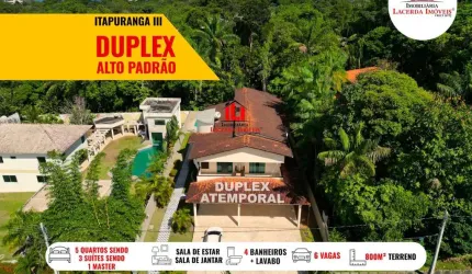 Casa em Condomínio para Venda em Manaus, Ponta Negra, 5 dormitórios, 3 suítes, 4 banheiros, 6 vagas