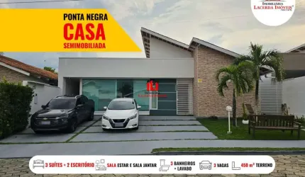 Casa em Condomínio para Venda em Manaus, Ponta Negra, 3 dormitórios, 1 suíte, 4 banheiros, 4 vagas