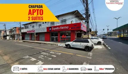 Apartamento para Locação em Manaus, Chapada, 2 dormitórios, 2 suítes, 3 banheiros, 1 vaga