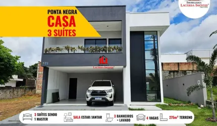 Casa em Condomínio para Venda em Manaus, Ponta Negra, 4 dormitórios, 3 suítes, 5 banheiros, 4 vagas