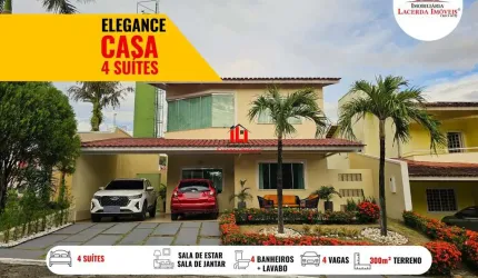 Casa em Condomínio para Venda em Manaus, Flores, 4 dormitórios, 4 suítes, 5 banheiros, 4 vagas