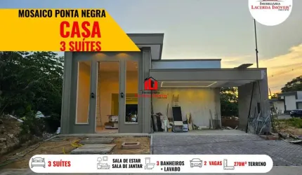 Casa em Condomínio para Venda em Manaus, Ponta Negra, 3 dormitórios, 3 suítes, 3 banheiros, 4 vagas