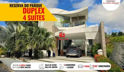 Casa em Condomínio para Venda em Manaus, Ponta Negra, 4 dormitórios, 4 suítes, 5 banheiros, 4 vagas