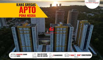 Apartamento para Venda em Manaus, Ponta Negra, 3 dormitórios, 2 suítes, 3 banheiros, 2 vagas