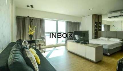 Loft mobiliado no Residence Du Lac, junto ao Barra Shopping Sul, em Porto Alegre.