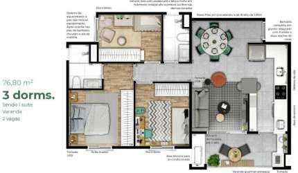 Apartamento com 2 quartos à venda no Swiss Park, Campinas , 77 m2 por R$ 700.000
