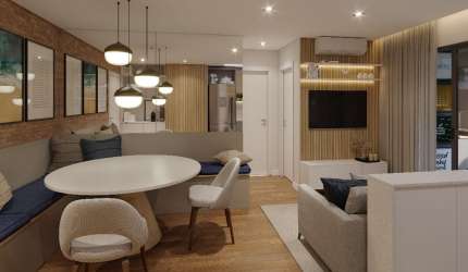 Apartamentos de 37m² a 48m² com 2 Quartos e Sacada com Churrasqueira em Condomínio Completo