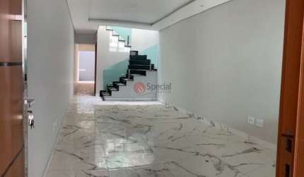 Sobrado novo com 3 suites, 2 vagas, portão automático,churrasqueira, sala e cozinha ampla
