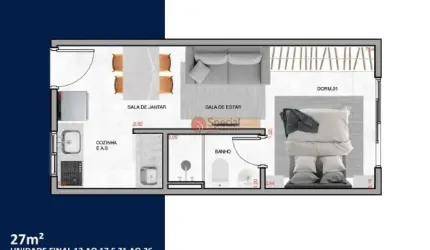 Lançamento Apartamento de 27metros com - Vila Carrão