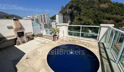 Vendo cobertura de 4 quartos  e 3 vagas com infraestrutura de clube, na Rua Assunção próximo ao metrô, Hospital Samaritano e Botafogo Praia Shopping.