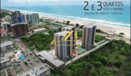 Vog Amado, apartamento 3 quartos, 1 suíte com varanda em Ilhéus, na Praia dos Milionários! Total infraestrutura de lazer em frente ao mar! Incrível