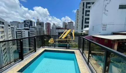 Cobertura linear no melhor da Pituba. 198m2, 3 quartos, sendo 2 suítes, lavabo, piscina e dependência completa.