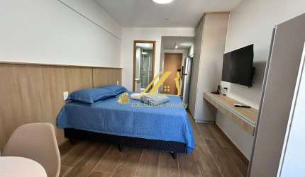 Aluguel de studio mobiliado no Único Barra. 25m2, novinho. Prédio com rooftop, piscina vista mar, academia, espaço gourmet! Tudo novo! perto de tudo!