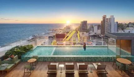ZAI BARRA, quarto e sala no coração da Barra. 35,20m2 a 300m da Praia, 200m do Shopping Barra. Rooftop com toda infra de lazer! Modernidade e luxo!