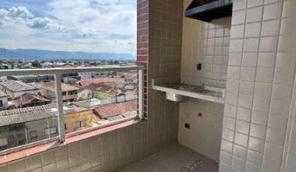 Apartamento de 1 Quarto, sacada com churrasqueira, 1 vaga em Praia Grande