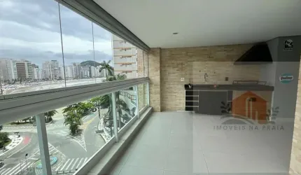 Apartamento com 3 dormitórios varanda gourmet vista para o mar nas Astúrias