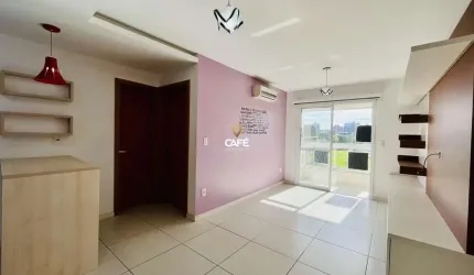Amplo apartamento de 1 dormitório, 1 vaga de garagem, sacada e churrasqueira.