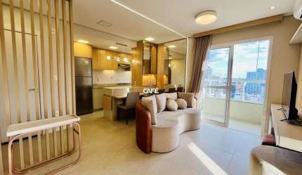 Apartamento, 1 Dormitório, 1 Suíte, 1 Lavabo, 1 Vaga, Mobiliado