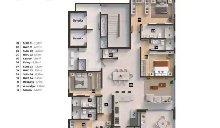Apartamento com 4 quartos à venda na Rua 2450, 60, Centro, Balneário Camboriú por R$ 3.805.000
