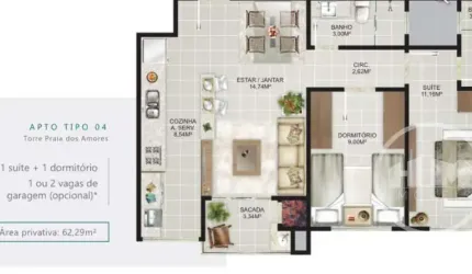 Apartamento com 2 quartos à venda na Avenida do Estado Dalmo Vieira, 165, Praia dos Amores, Balneário Camboriú por R$ 1.306.000