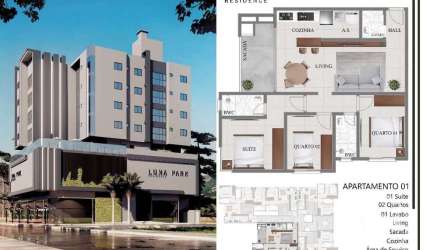 Apartamento com 2 quartos à venda na Avenida Palestina, 1020, Nações, Balneário Camboriú por R$ 881.367