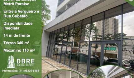 Loja com Fachada Ativa – 454 m² | Próxima ao Metrô Paraíso | Pé-Direito Duplo | Pronta para Uso