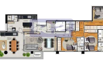 APARTAMENTO 3 DORM SENDO 3 SUITE -EMBAR&#201;