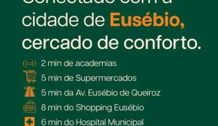 Apartamento a partir de R$ 216 mil no Eusébio/CE