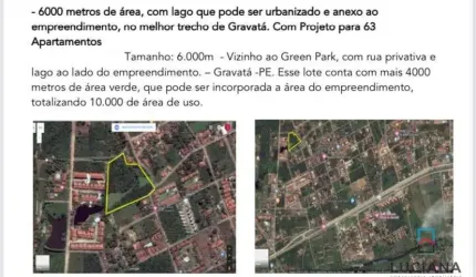 Terreno com 6.000 em Gravatá-PE