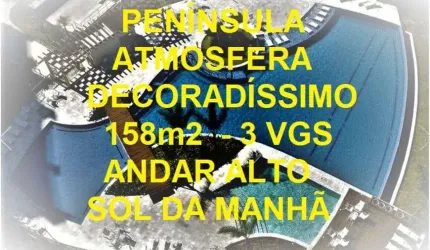 RARIDADE ATMOSFERA DECORADÍSSIMO SOL DA MANHÃ ANDAR ALTO 158m2 4 QTS 2 SUÍTES 3 VAGAS NADA A FAZER