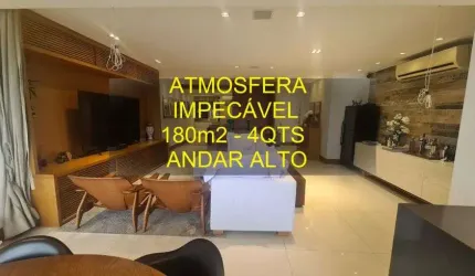 MARAVILHOSO NO PENÍNSULA ATMOSFERA 4 QUARTOS 2 SUÍTES ANDAR ALTO COM 180m2 - BARRA DA TIJUCA