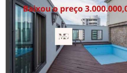 Cobertura de luxo no Campo Belo, São Paulo - 3 quartos, 3 suítes, 5 salas, 7 banheiros, 4 vagas - 420m² de área. otimo preço