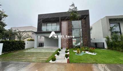 Alphaville Litoral Norte 1 - 470m² total - Terreno plano - Nunca habitada - 4 suítes - Closets - 5 banheiros - Área de serviço - 4 vagas