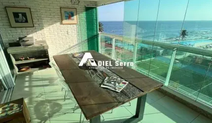 Barra - 75m² - Vista mar permanente - 1 suíte - 2 banheiros - Armários - Varanda gourmet - Climatizado - Projeto de iluminação - 1 vaga