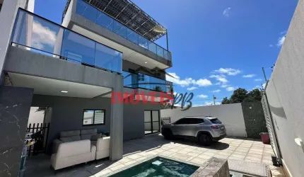 casa triplex a100 metros da praia com vista mar, 4 quartos e piscina