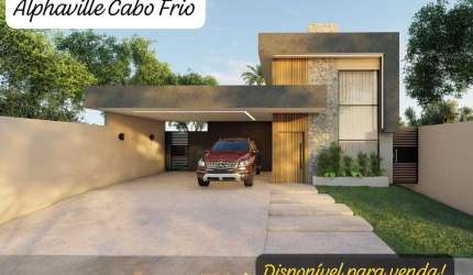 Casa em Condomínio para Venda em Cabo Frio, Ogiva, 4 dormitórios, 4 suítes, 4 banheiros, 2 vagas