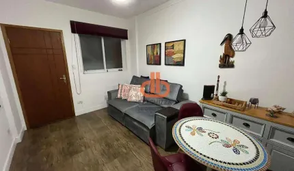 Apartamento com um dormitório, 48 m² - Gonzaga - Santos - frente a praia